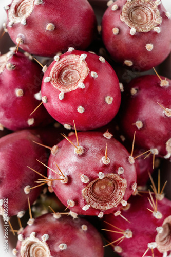 Принти на полотні Prickly pear fruit on a white background, creative food concept, prickly pear ca