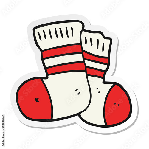 sticker of a cartoon socks