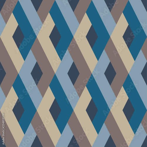 Decorative pattern for the background, tile and textiles. It is assembled from modular parts. Vector. Seamless.