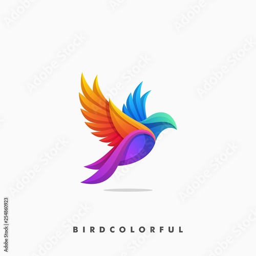 Fototapeta Bird Colorful Concept illustration vector Design template
