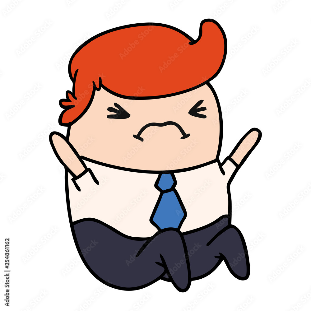 cartoon of an angry kawaii business man cartoon of an angry kawaii business man