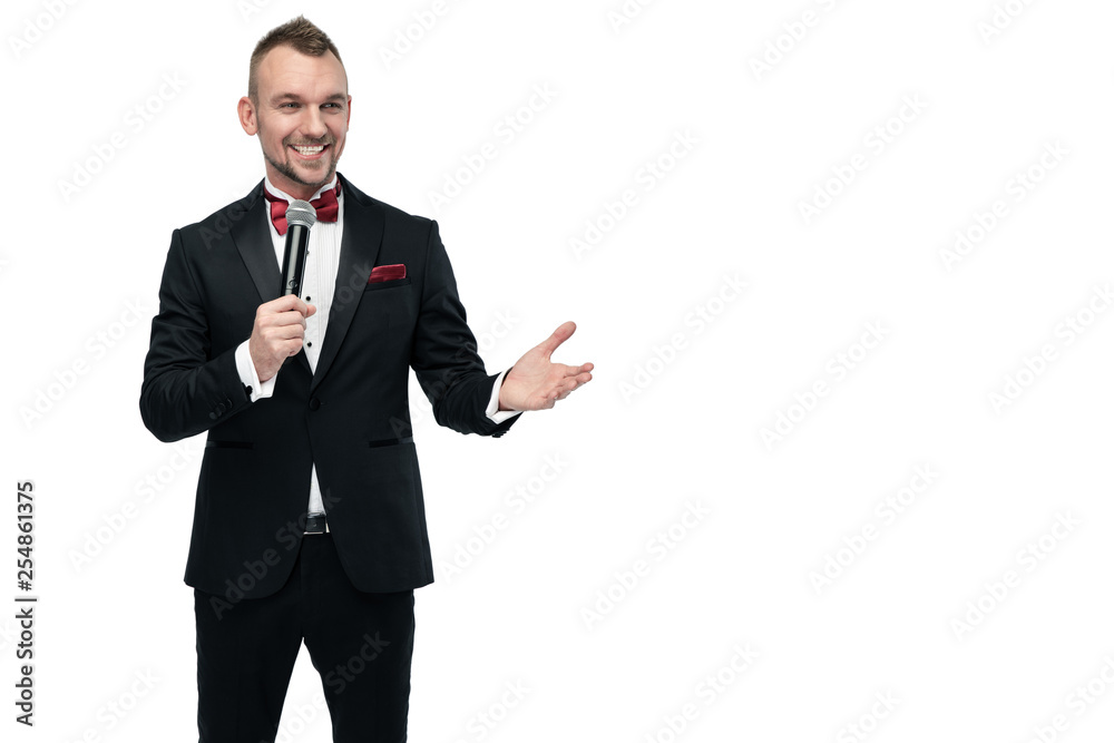 businessman pointing at copy space businessman pointing at copy space