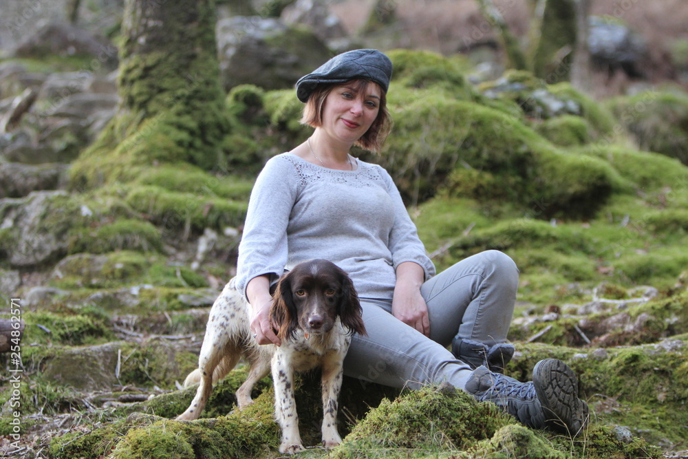 Fototapeta premium young woman with her dog