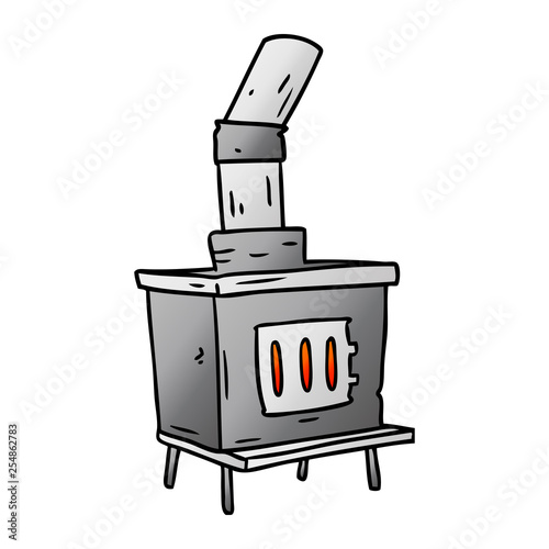 gradient cartoon doodle of a house furnace