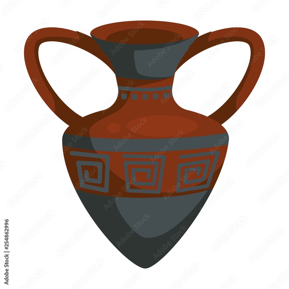 Amphora ancient Greek vase with ornament ceramic pot