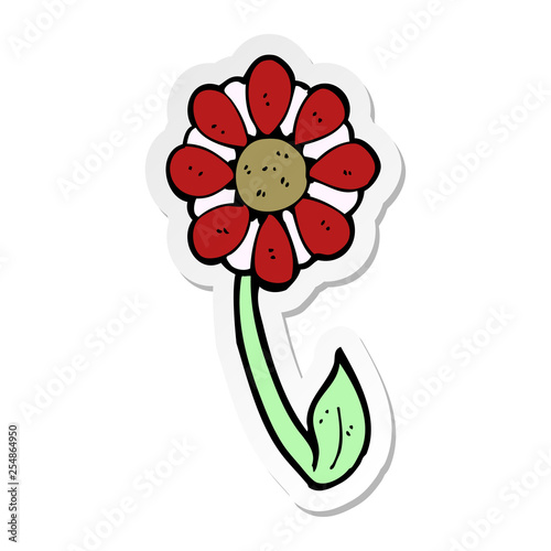 sticker of a cartoon flower