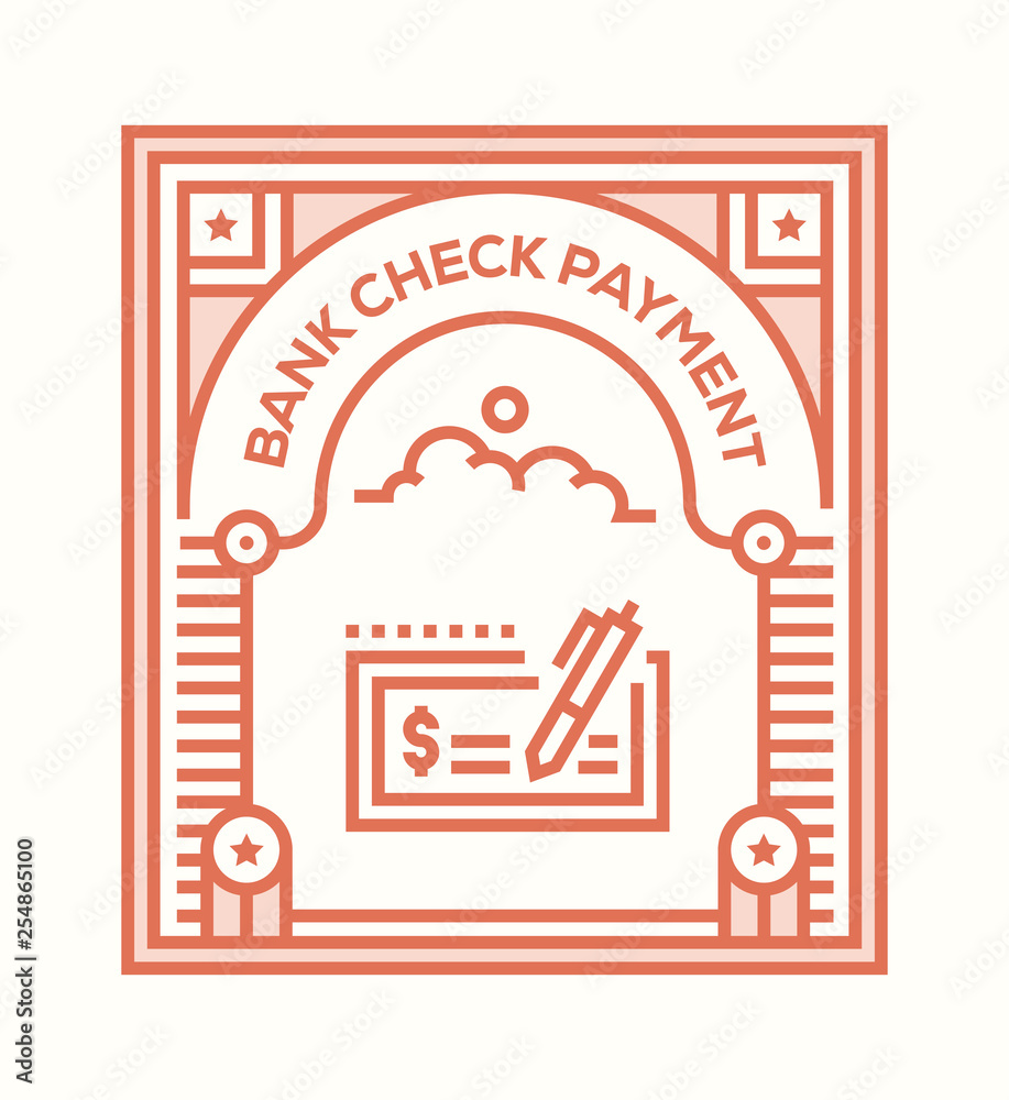 Fototapeta premium BANK CHECK PAYMENT ICON CONCEPT
