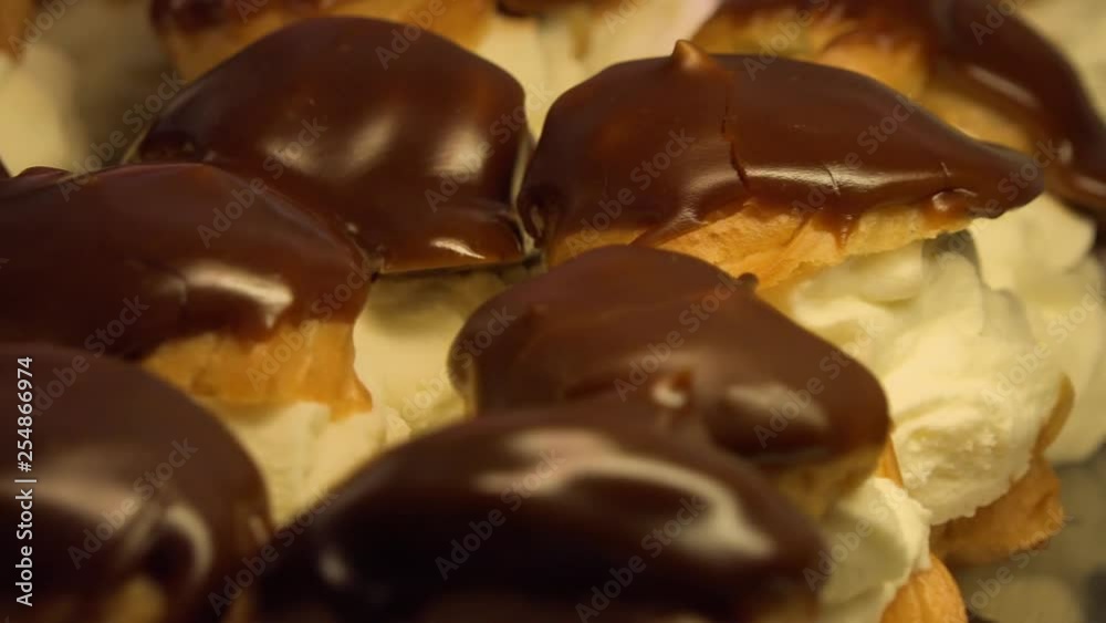 Closeup on desserts on a baking sheet Closeup on desserts on a baking sheet