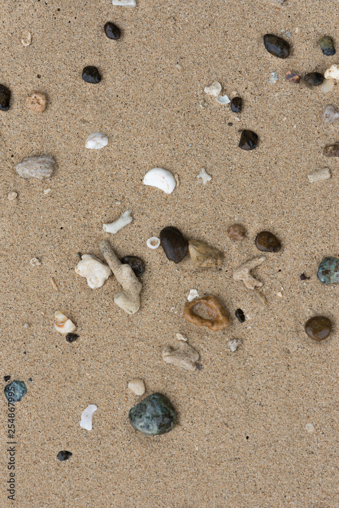 Crushed coral stone on the beach Crushed coral stone on the beach