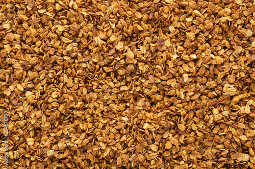 Homemade healthy granola with oats, nuts and honey.