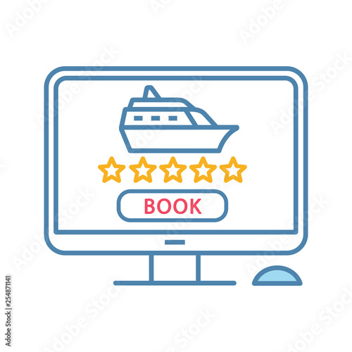 Online cruise booking color icon