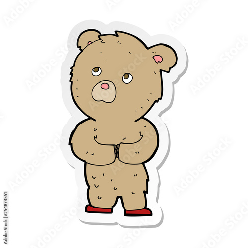 sticker of a cartoon teddy bear