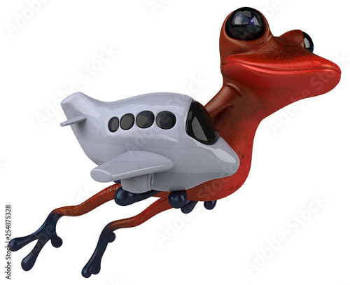 Fun red frog - 3D Illustration