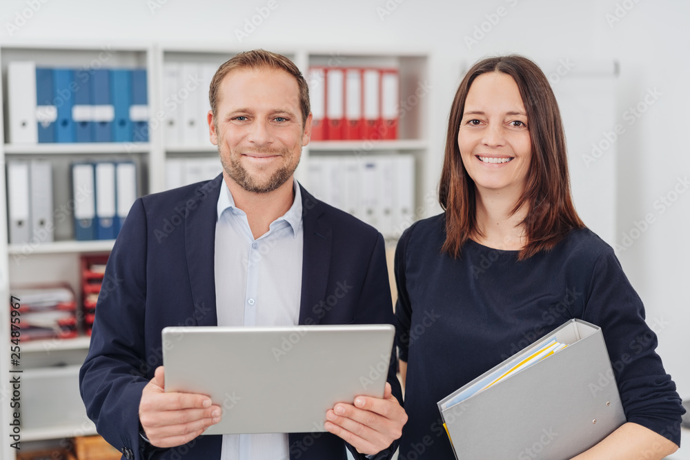 Happy successful young business partners Happy successful young business partners