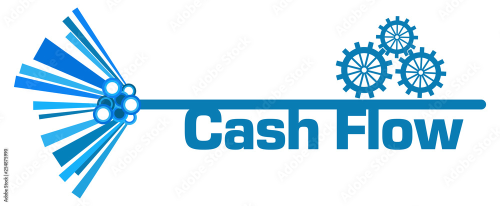 Cash Flow Gears Blue Graphical Element 