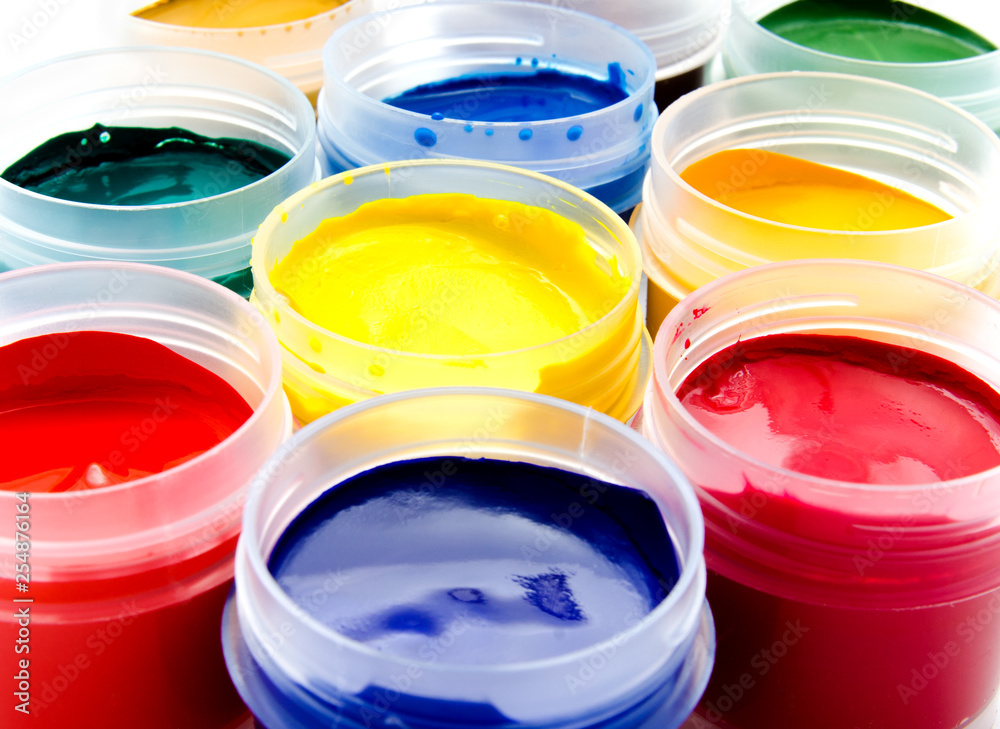 Gouache paint isolated on a white Gouache paint isolated on a white