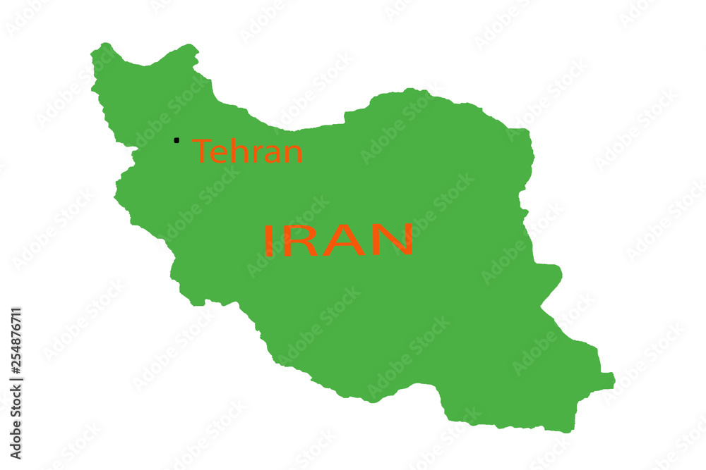 Magnifying Iran on map pin place plan .