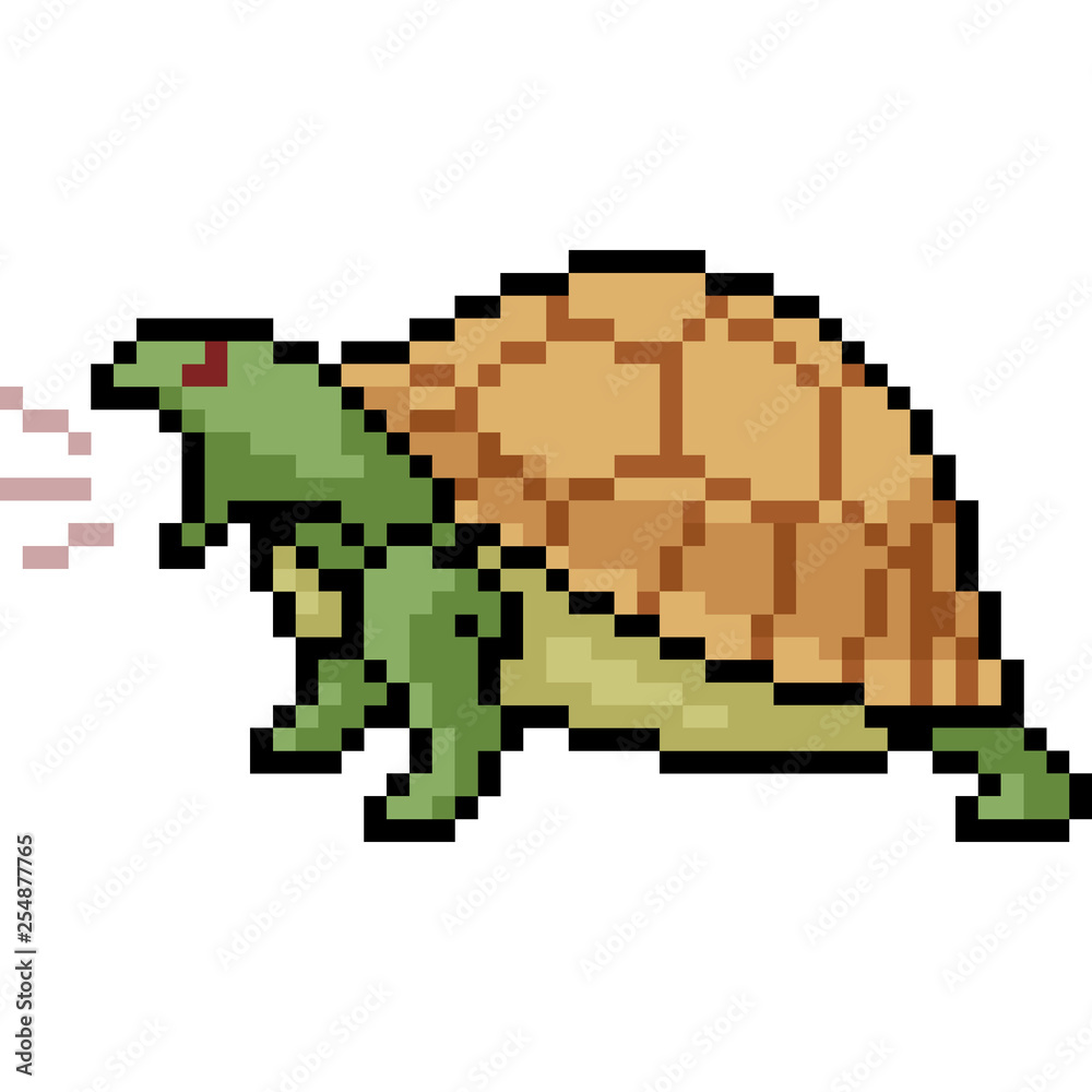 vector pixel art turtle roar