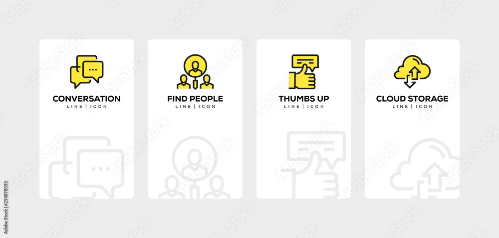 Fototapeta premium SOCIAL MEDIA LINE ICON SET