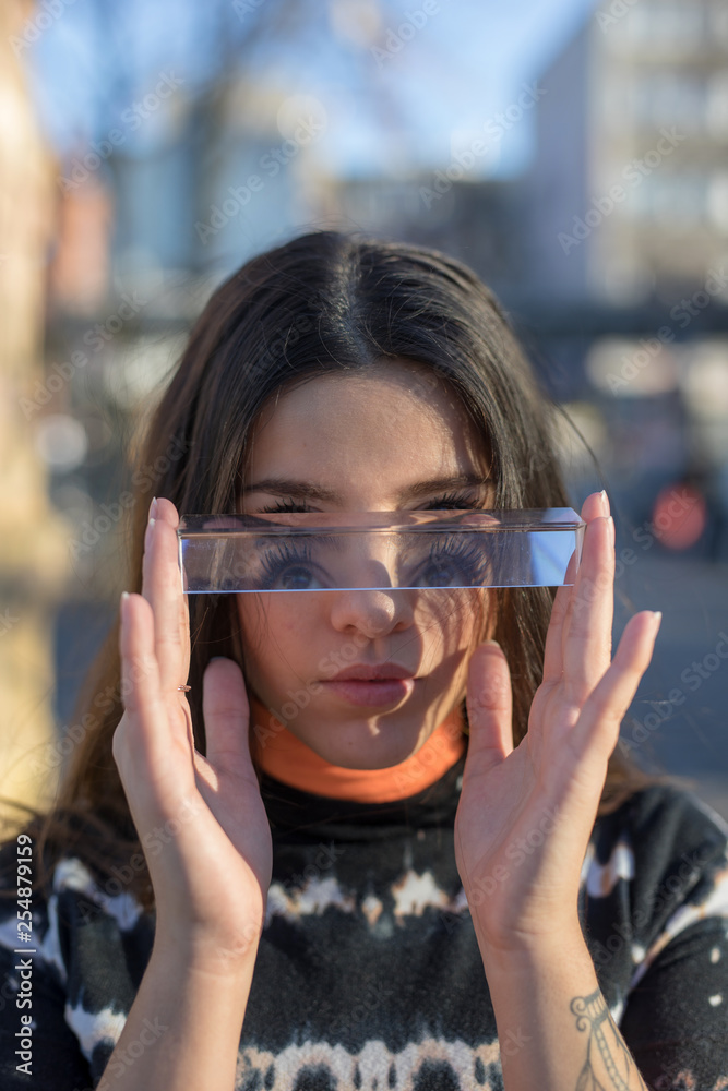Fototapeta premium portrait of a girl in sunglasses