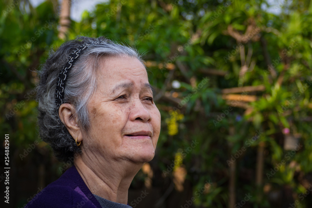 Portrait of a elderly woman in her garden. Portrait of a elderly woman in her garden.