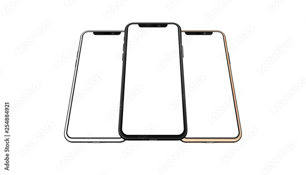 Smartphone mockup, phone new vmodel with blank screen wallpaper for background, banner, brochure. Realistic 3d illustration mock up. New smartphone model. Smartphone mockup, phone new vmodel with blank screen wallpaper for background, banner, brochure. Realistic 3d illustration mock up. New smartphone model.