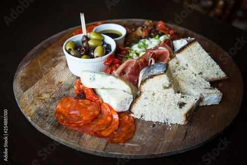 Принти на полотні Mediterranean meat and cheese platter