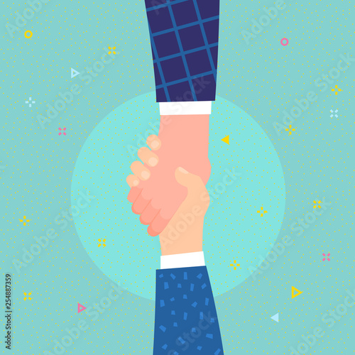 Concept of help. Hand holding hand for help and hope.