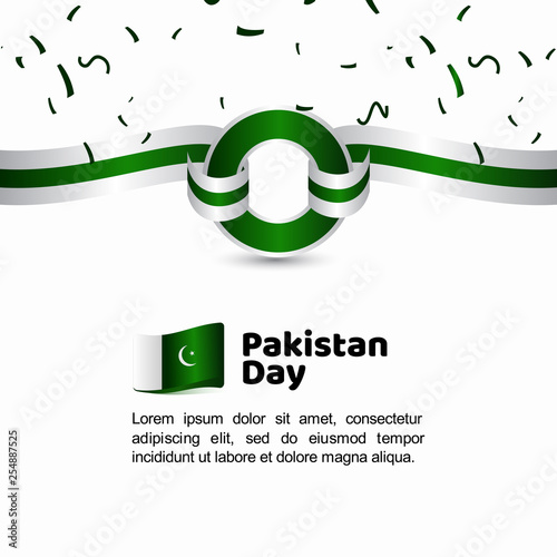 Pakistan Day Flag Vector Template Design Illustration