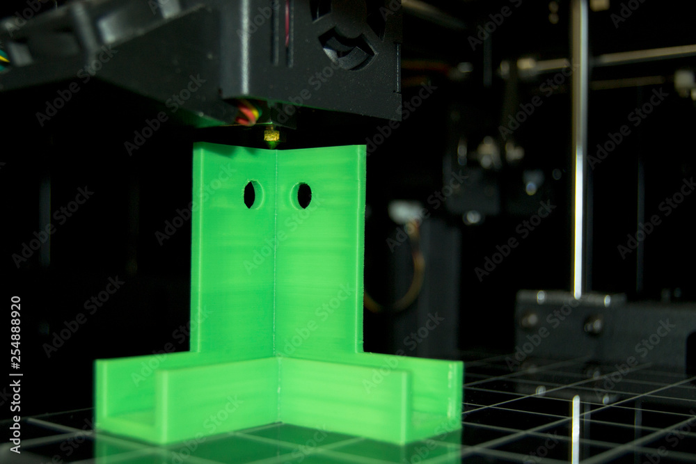 The process of printing a model on a 3D printer