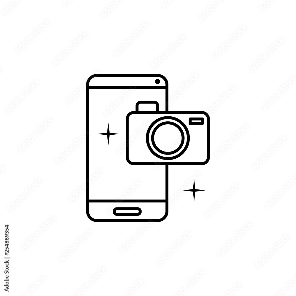 Camera, smartphone, photograph icon. Element of social addict icon. Thin line icon for website design and development, app development. Premium icon Camera, smartphone, photograph icon. Element of social addict icon. Thin line icon for website design and development, app development. Premium icon