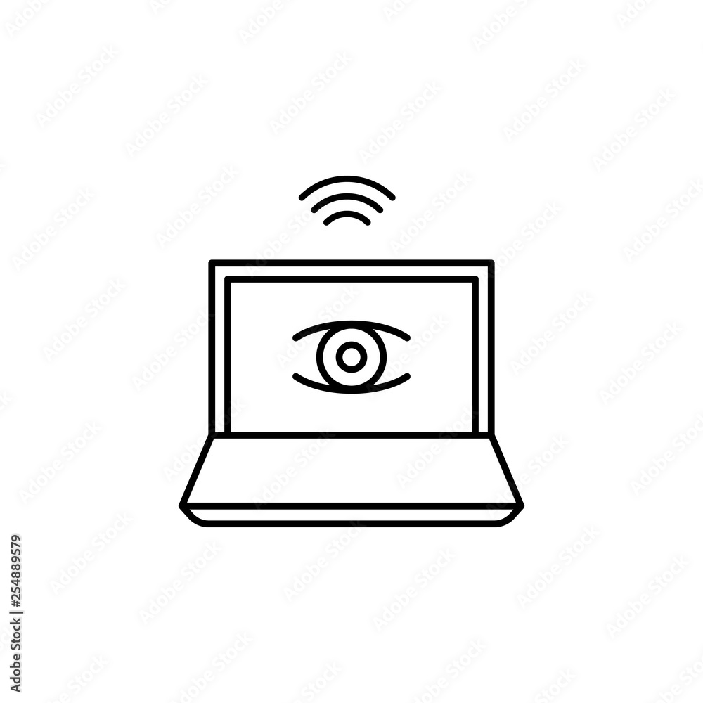 Computer, eye, observation, wifi icon. Element of social addict icon. Thin line icon for website design and development, app development. Premium icon Computer, eye, observation, wifi icon. Element of social addict icon. Thin line icon for website design and development, app development. Premium icon
