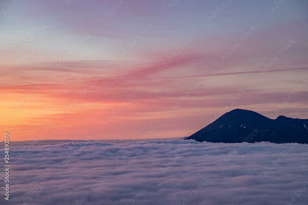 Akita Prefecture Hachimantai remaining snow and sea of ​​clouds