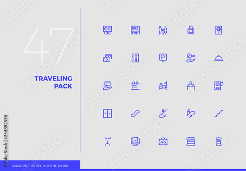 Vector Line Icons Traveling Pack