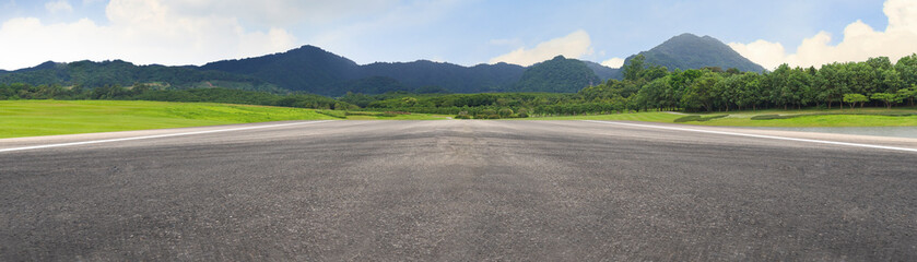 Empty asphalt road and mountain nature landscape