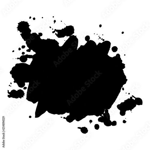 Abstract black ink splash. Vector illustration. Grunge texture for cards and flyers design.