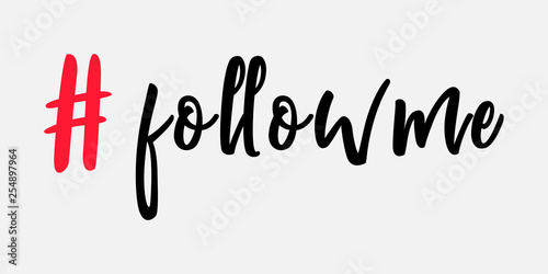 follow me hashtag symbol