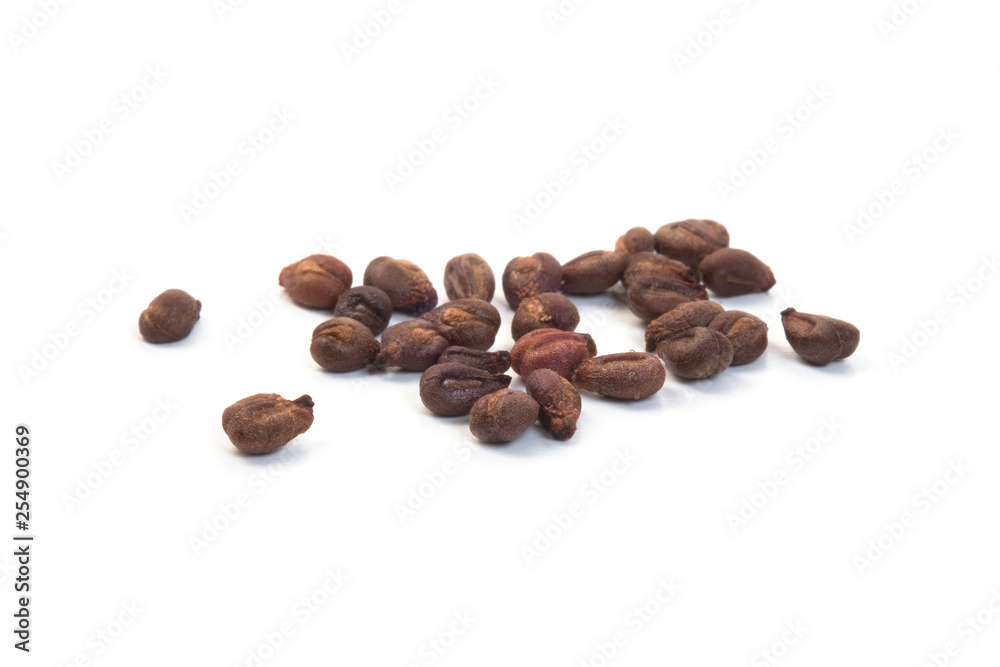 Stack of dried grape seeds isolated on white background Stack of dried grape seeds isolated on white background