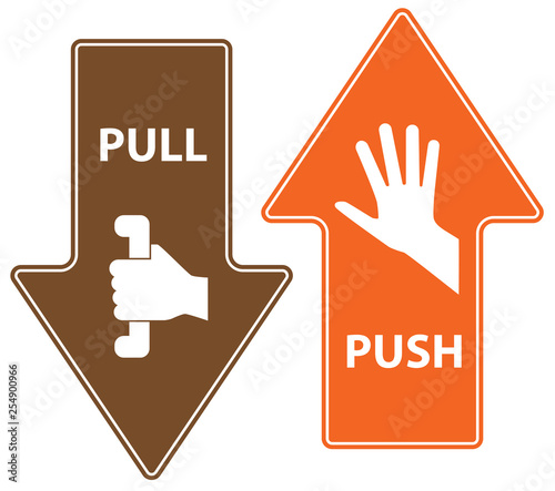 push and pull, vector illustration