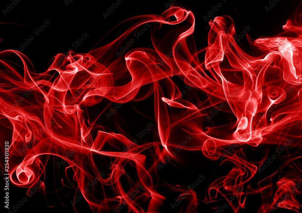 Red smoke abstract on black background. fire design Stock Photo | Adobe  Stock