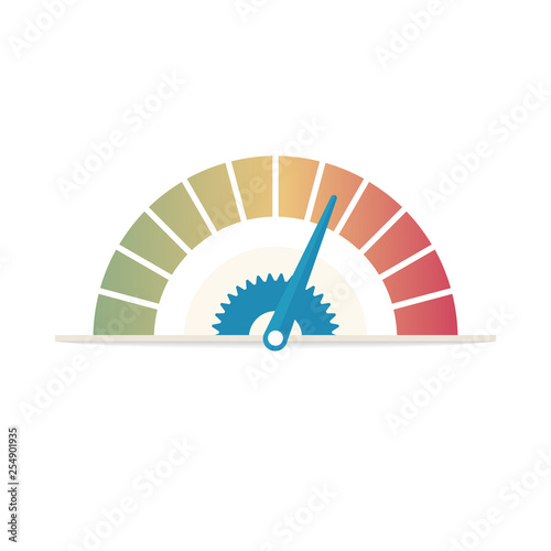 Business credit score. Customer satisfaction indicators levels. Accelerate rating icon illustration. Colorful Info-graphic stock vector Set of logo speedometers gauge dial for web design isolated sign