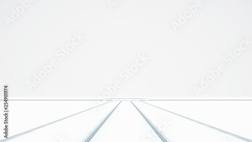 Futuristic abstract light way to stage. Future concept background. CGI illustration.