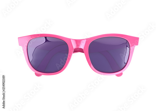 Pink sunglasses isolated on white