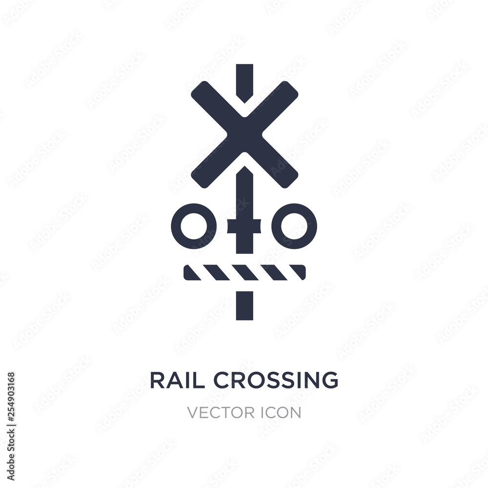 rail crossing icon on white background. Simple element illustration from Maps and Flags concept. rail crossing icon on white background. Simple element illustration from Maps and Flags concept.
