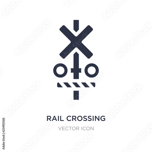Valokuvatapetti rail crossing icon on white background