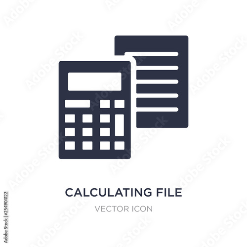 calculating file icon on white background. Simple element illustration from Marketing concept.