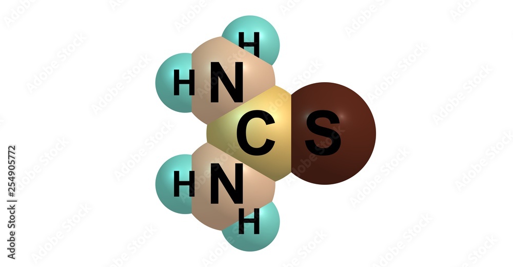 Thiourea molecular structure isolated on white Thiourea molecular structure isolated on white