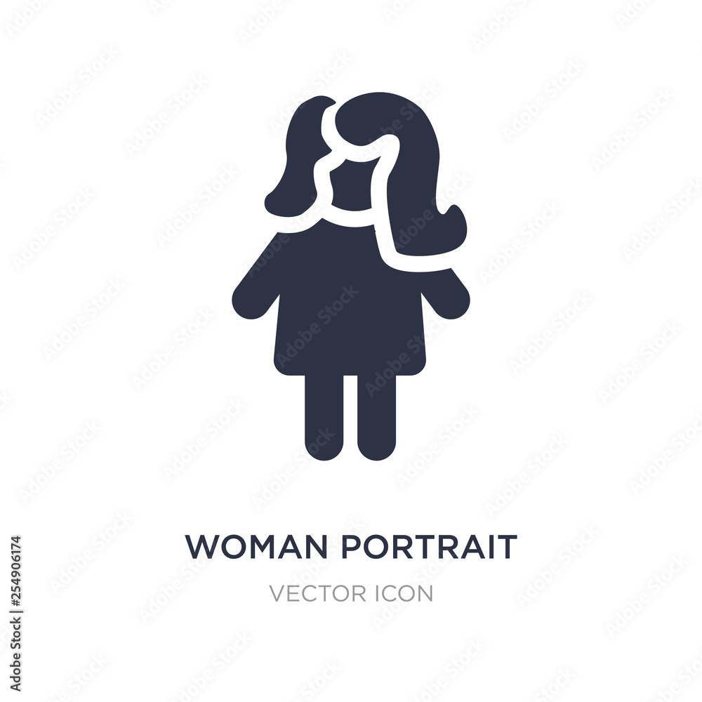 Obraz premium woman portrait icon on white background. Simple element illustration from People concept.