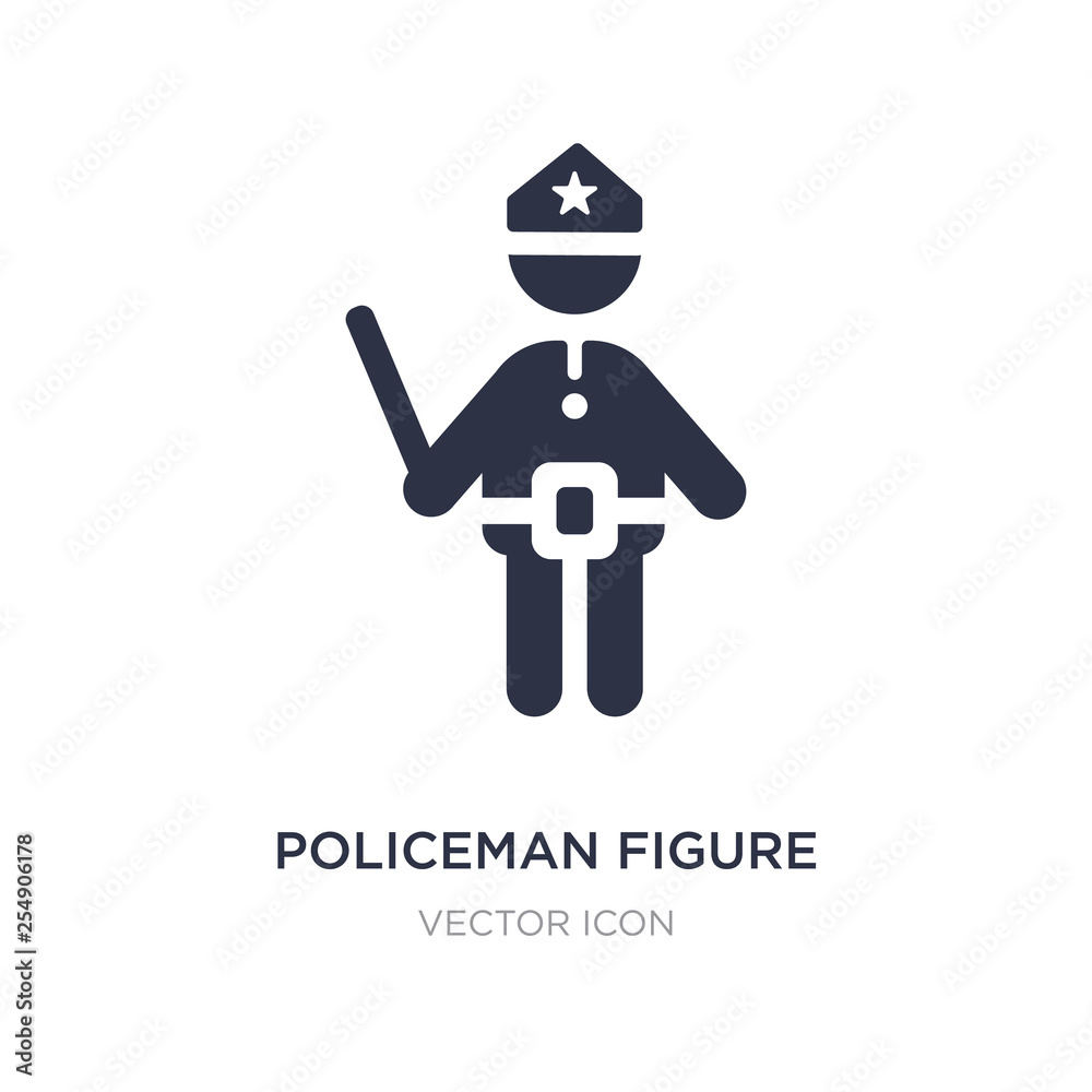 policeman figure icon on white background. Simple element illustration from People concept.