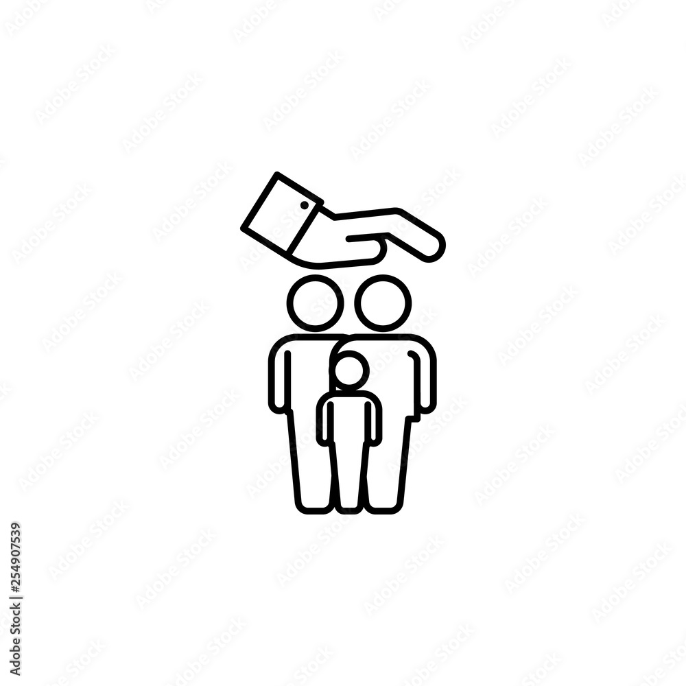 hand, family, protection, insurance icon. Element of insurance icon. Thin line icon for website design and development, app development. Premium icon